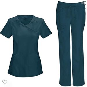 Cherokee infinity XL scrubs set top pants blue